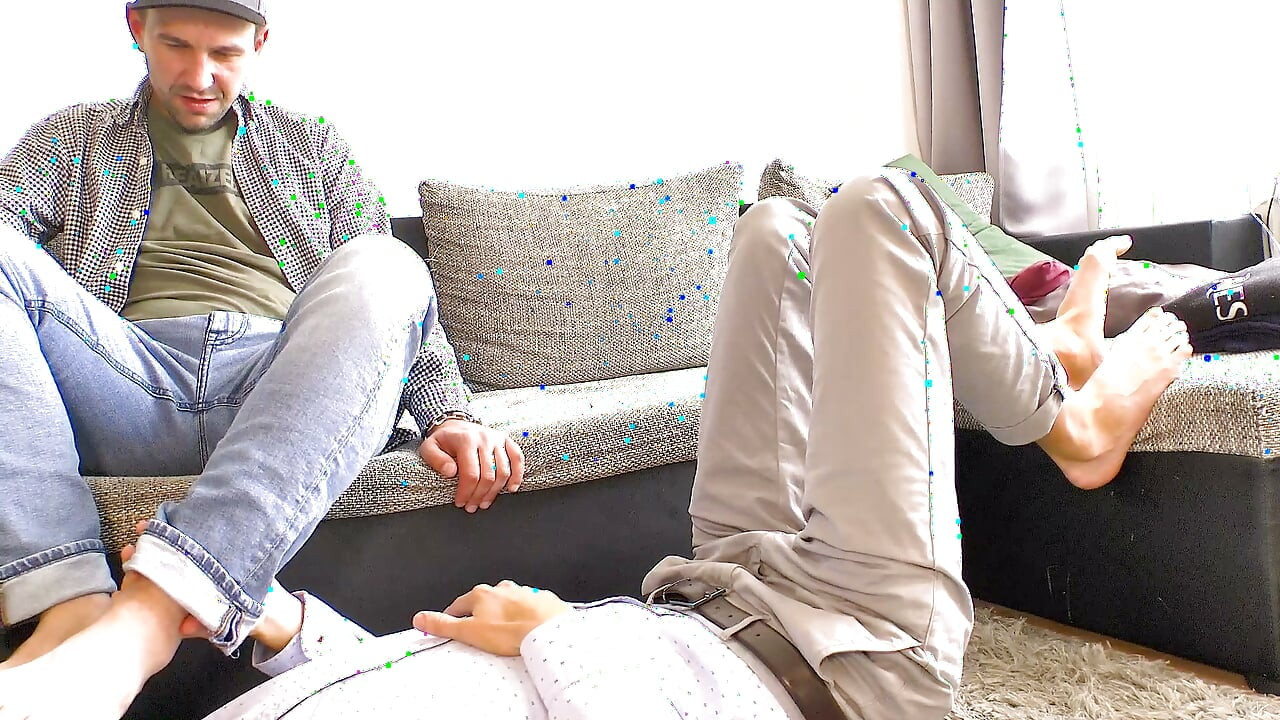 Playful Dominance: Guy Romes Commands Bazz to Worship and Tickle His Soles