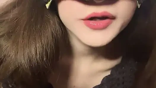 Russian long-legged slut in high heels and stockings seduces with dance and vulgar tongue