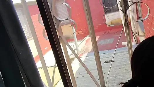 Riva woke up hot and we started to fuck at the window, now the neighbor saw us