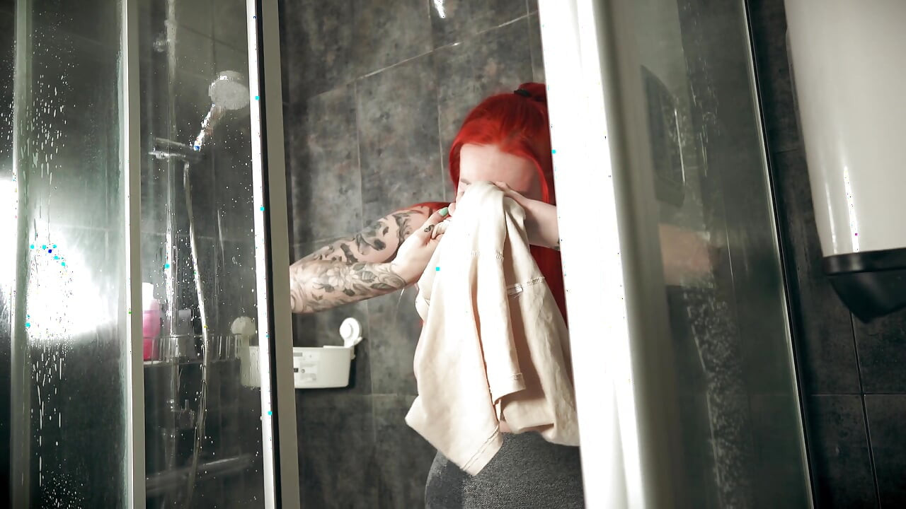 Maid Strips Naked Cleaning Shower - Boss Joins for Wet Rough Fuck!