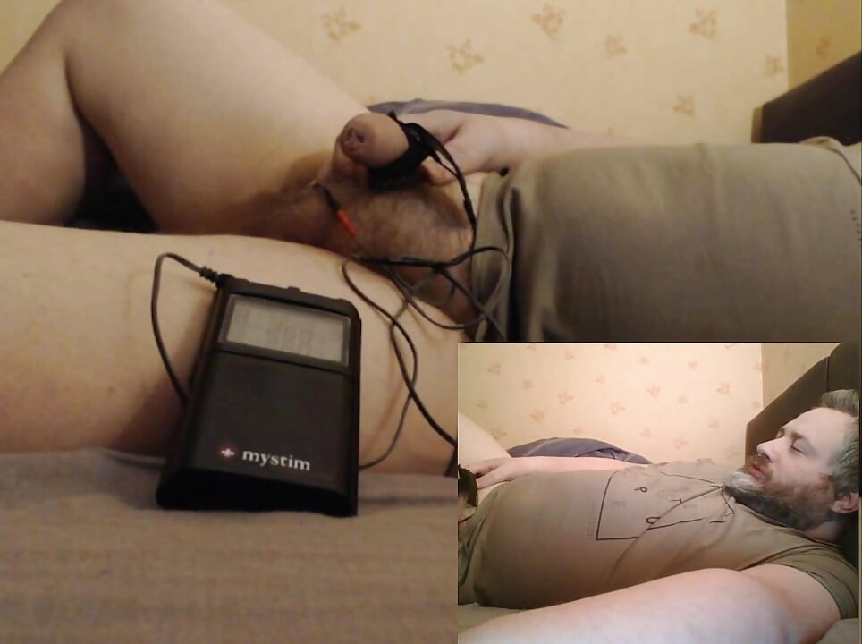 E-stim on dick for more than 20 minutes!