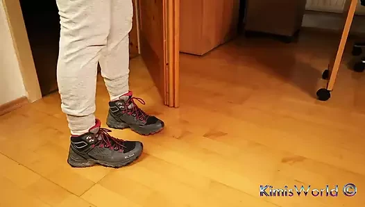 Dirty White Socks & Hiking Shoes - Slow Sneaker Removal, Sock Tease & Foot Play