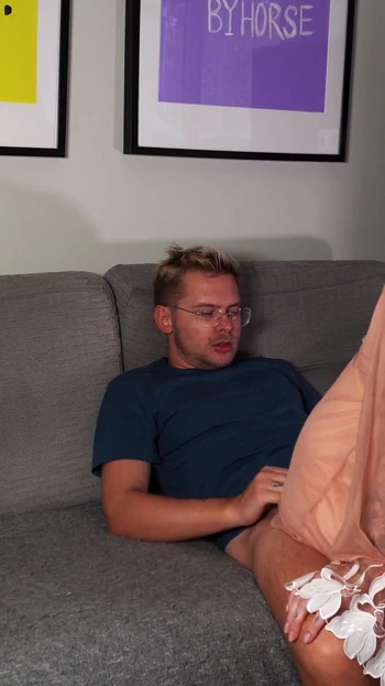 Thrilling moment from "Stepmom got caught smoking and now she wants my cock!"
