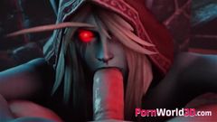 Heroes z Warcraft zostaje zerżnięta w każdą dziurę - 3d porno com