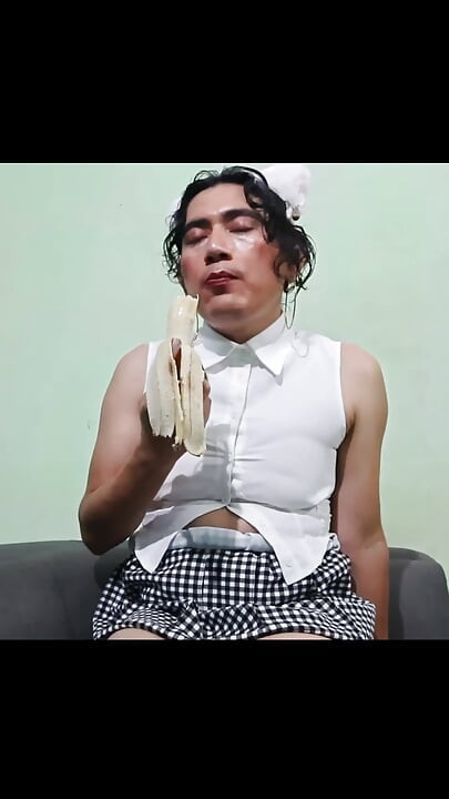 In shors and mini skirt