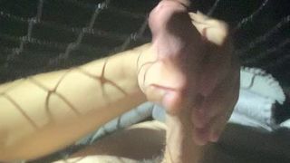 Stroking my 9 inch cock and busting a huge load