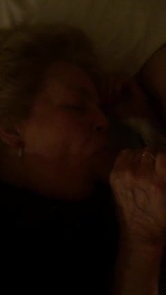 Granny Donna sucks cock