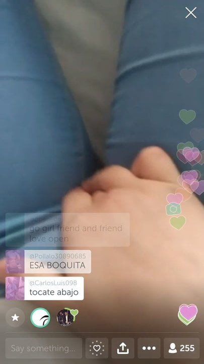 shy girl touch her self with jeans