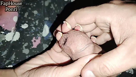 Secretly Used His Stepsister's Hand and Cum on Her Palm