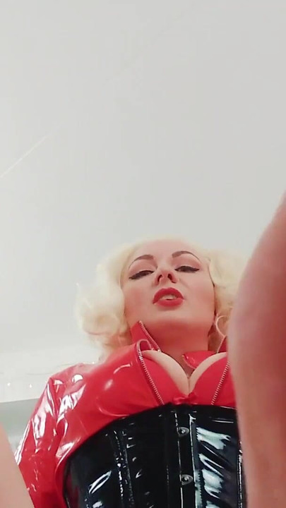 Spectacular moment from "Foot fetish video: FemDom POV barefoot Mistress in PVC teasing and playing with you (Arya Grander)"