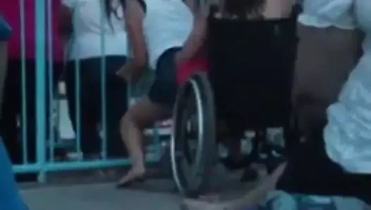Lesbian wheelchair lap dance
