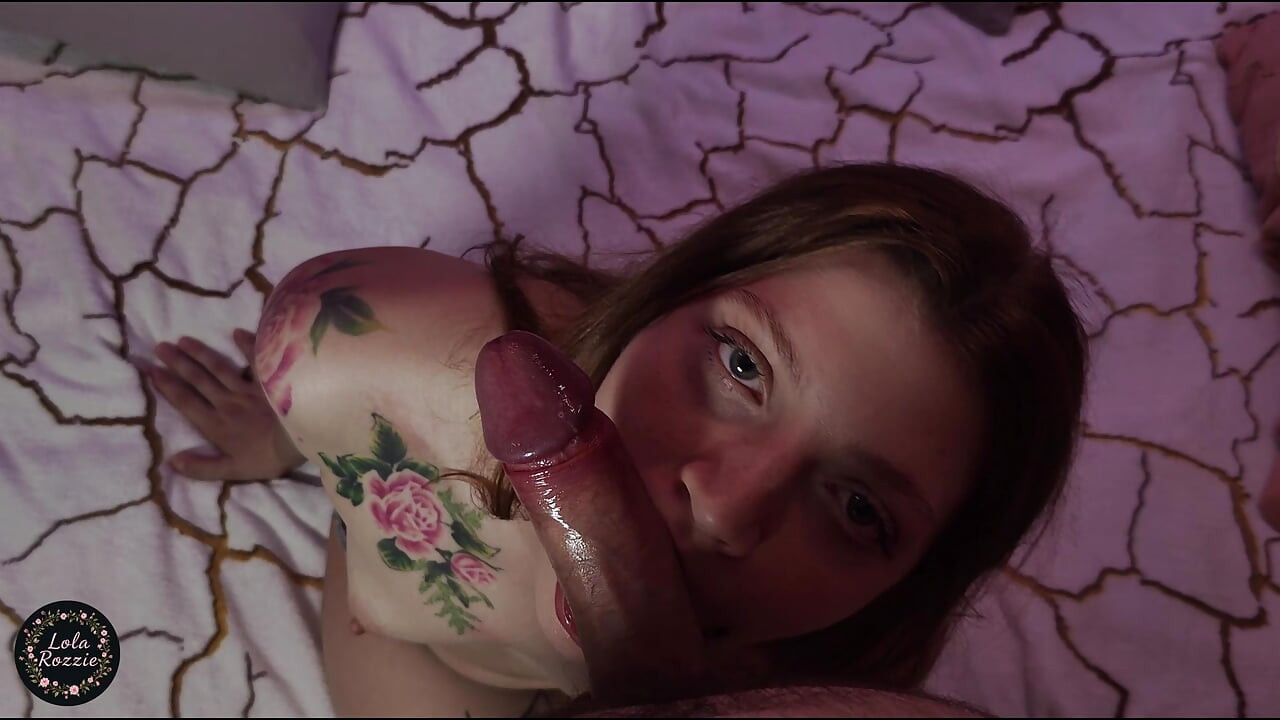 Red-Haired Lola Rozzie Sucks Well And Gets Cum In Her Mouth And On Her Chest