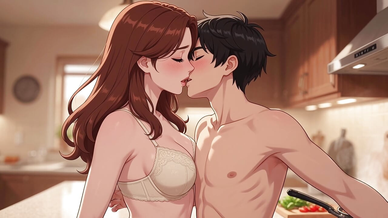 The stepson came back from university and he had a great time with his stepmom