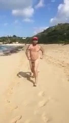 ビーチで有名人のパパ・ギャビン・マシーン