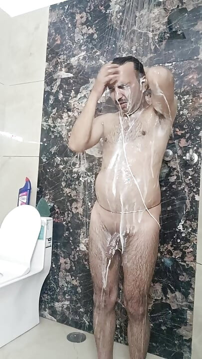 Indian desi man enjoy shower and masterbation show with neighbour