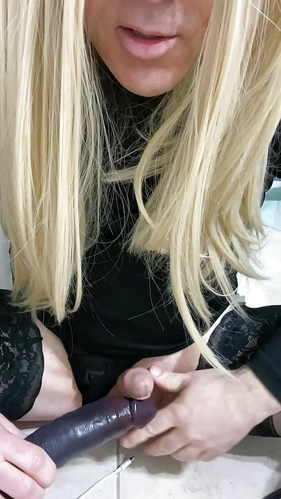 Slutt Crossdresser tells bbc cuckold story and plays it out. The bbc fucks his hot white wife