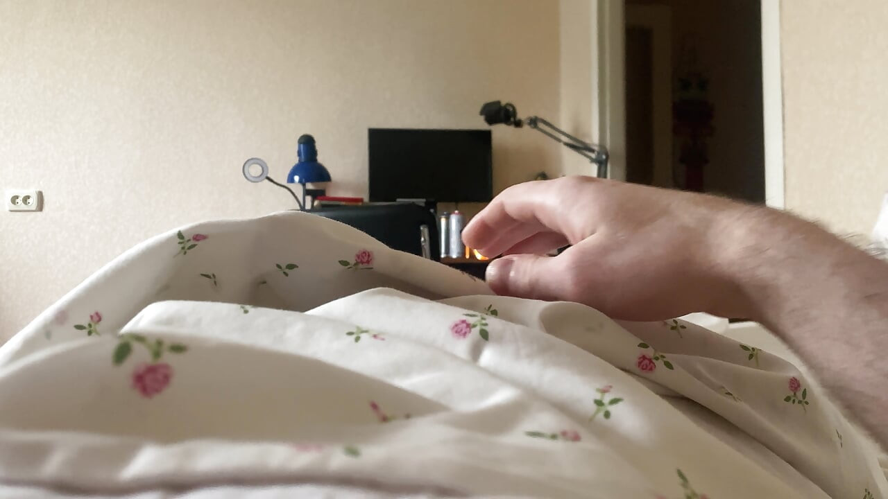 Morning Wood Stroking - Bed Solo Erection POV