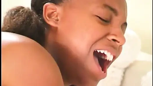 Two black cheerleader babes suck and fuck cock like pros
