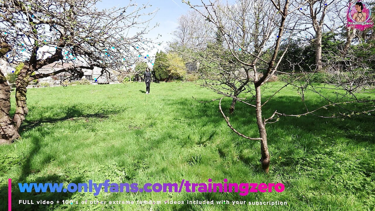 Training Zero Anal Public Pegging in my Garden Outdoors with my Huge Strapon