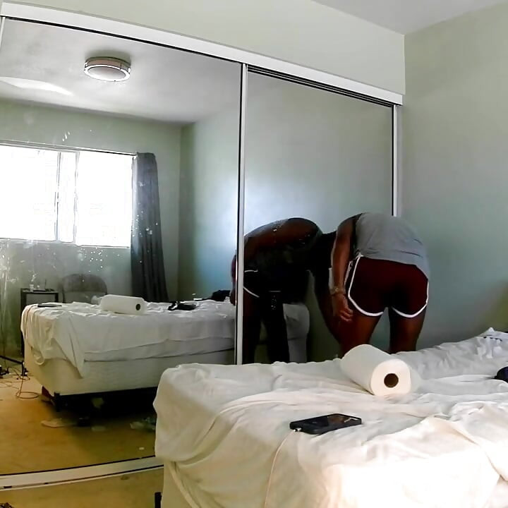 Cleaning the Mirror Nude!
