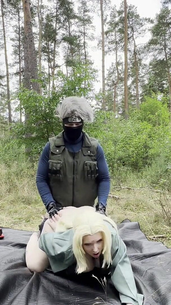 Must-see moment from "Forbidden Shinobi Pleasure: Kakashi & Tsunade in Authentic Naruto Cosplay!"