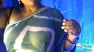 Hot Sexy Lady Bhabhi Showing off Her Lovely Boobs Keeping Her Bra off Her Boobs Under Her Boobs