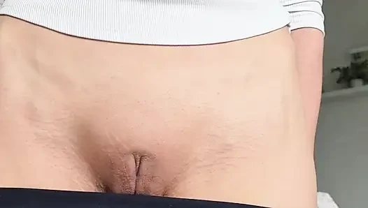 Braless Nipples through white shirt Leggings Strip to Rear Pussy Spread
