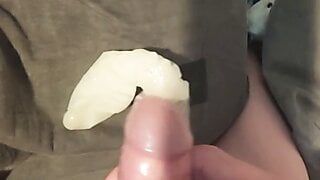 Cumming in condom with frozen cum