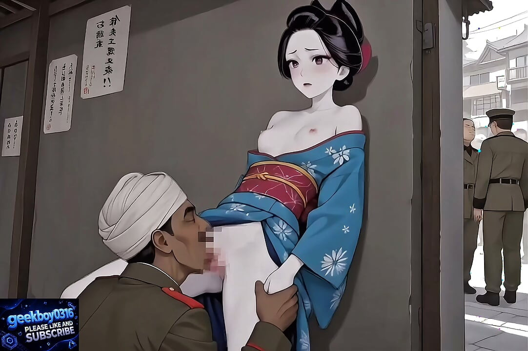Japanese Kimono Girl Sex with Arab Man - Breeding Activity, 1946 - HENTAI AI Video