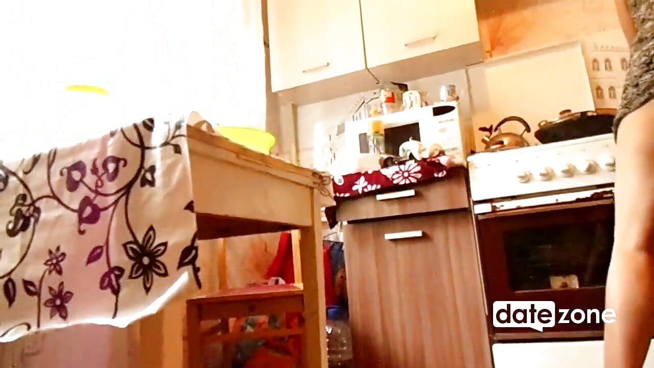 Fucking submissive wife standing doggystyle in the kitchen