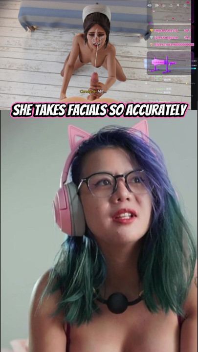 ela leva o facial com tanta precisão