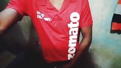 Zomato Delivery Boy Mustravetion in shower water