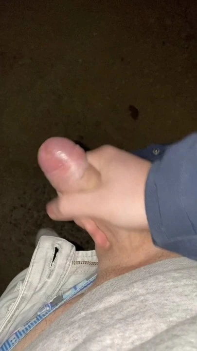 Going for a walk at night with cumshot end