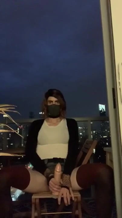 Cute cd at home on balcony