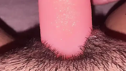 Tongue deep into a pussy.  Skinny hot girl