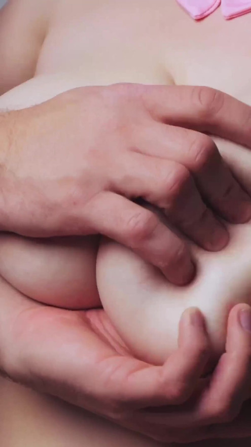 A gift for my husband. Chubby wife shows him her breasts | Clip 1
