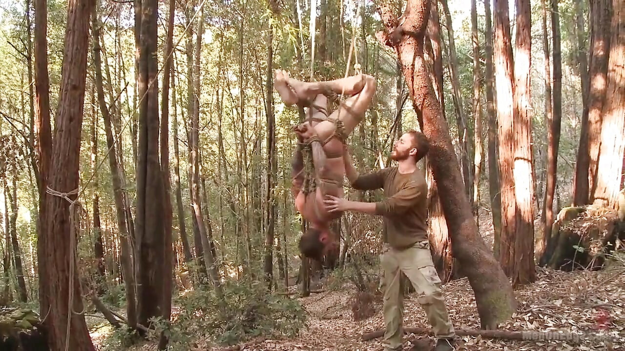 Bound Christian Wilde Begs to Cum in the Woods