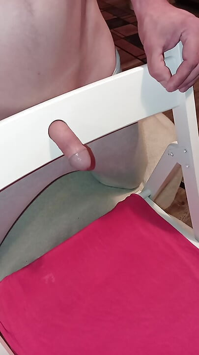 Cumshot in chair