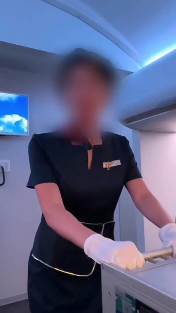 Stjuardesa Servis Seks. Njezino pušenje i svršavanje u pičku ponuđeno umjesto obroka(#386) | Isječak 1