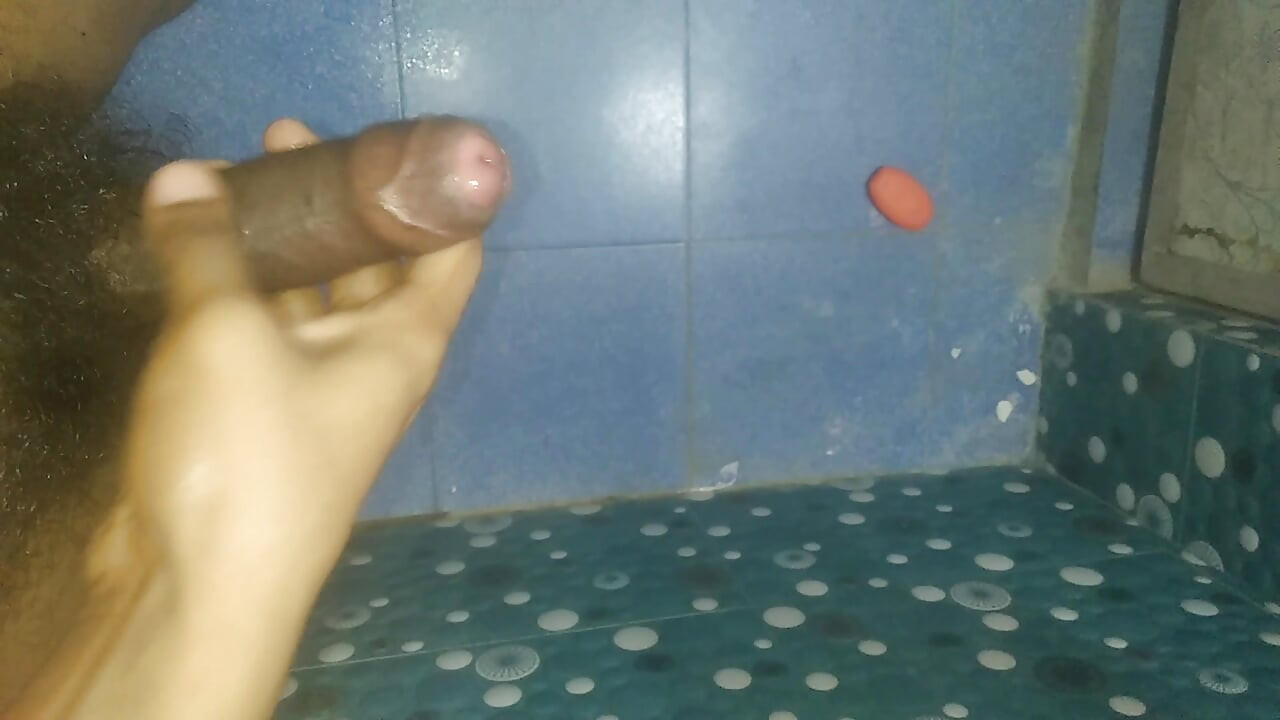Young desi boy naked in bathroom jerking his dick