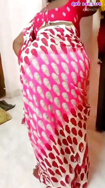 A cuckold husband admires the beauty of his sexy Desi wife after asking her to wear a saree.