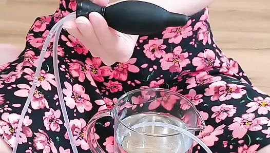 Первая клизма с моим новым автоматическим устройством для клизма.