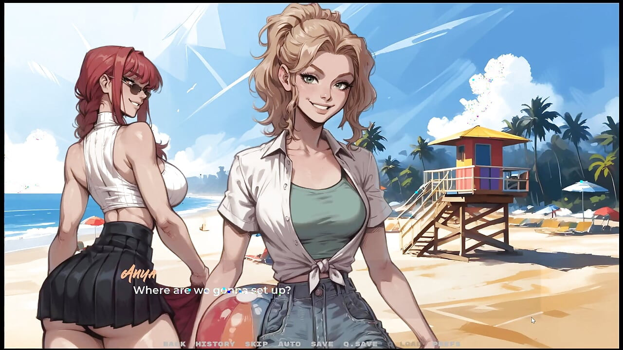 Moje nová přítelkyně [ Tabuo hentai hra ] Ep.24 Den na pláži s mými dvěma krásnými sestrami!