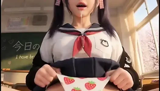 Schoolgirl Cosplay (+18) Anime , at recess she feels lust
