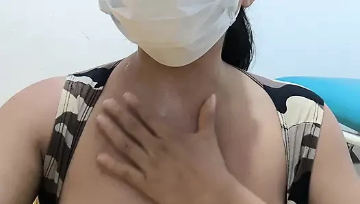 Hot Latina with big tits!! She touched my tits very sexily and caressed my brown vagina