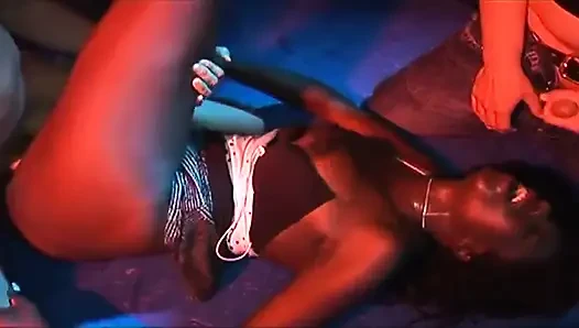 Ebony Babe Stretched Wide by Intense Fingering and Dripping Cum