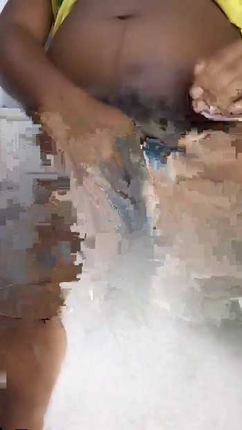 Thrilling moment from "Black Ebony Slut Puts her New Sex Toy Vibrator In her Wet Pussy at New Jersey Woods Backyard"
