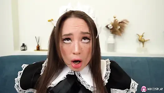 Pretty Mary Gets Her Pussy Stretched in a Maid Uniform