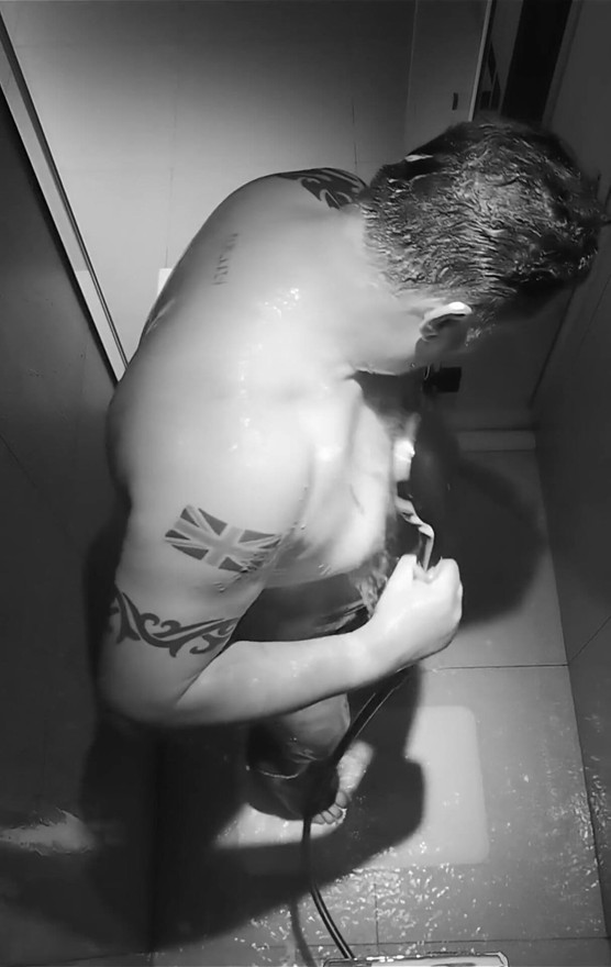 Rugby Guy Strip and Shower