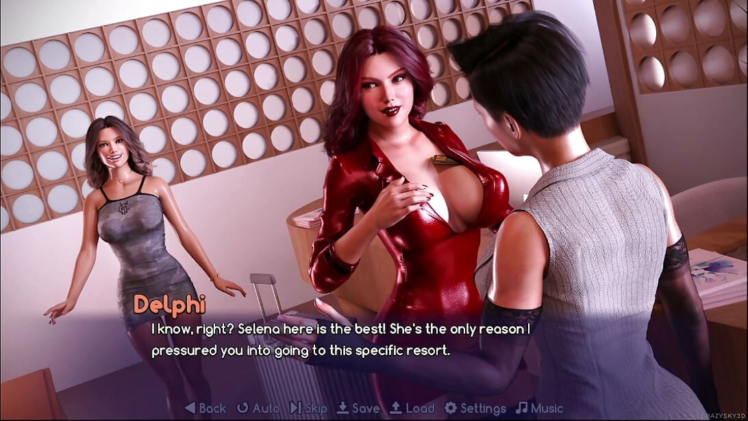 Sky Resort Oynanışı Bölüm 8 - Cinsel İstekler Artıyor, Trans Selena Scarlet'e Mastürbasyon Yapıyor